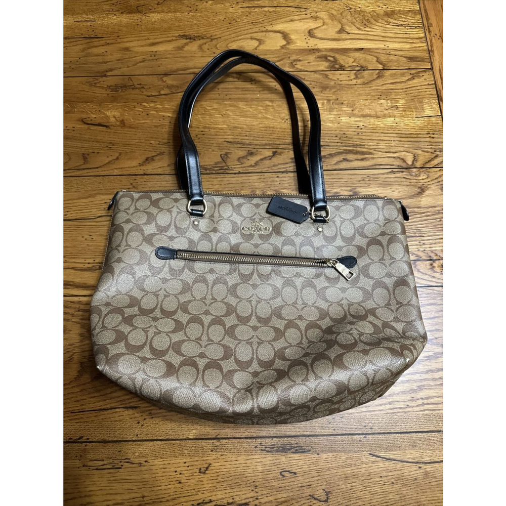 Coach F79609 Gallery Tote Coated Canvas Signature Brown
